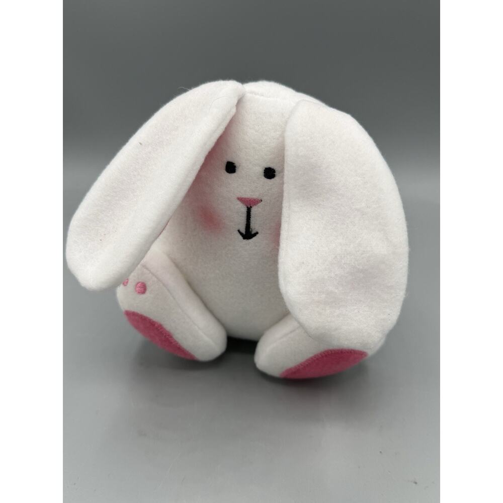 Cute White Bunny Rabbit Plush Pink Ears Feet Stuffed Animal Toy 5”